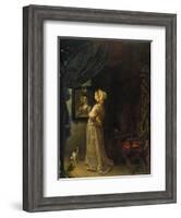 Lady in Front of Mirror-Frans Van Mieris-Framed Giclee Print