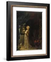 Lady in Front of Mirror-Frans Van Mieris-Framed Giclee Print