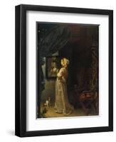 Lady in Front of Mirror-Frans Van Mieris-Framed Giclee Print