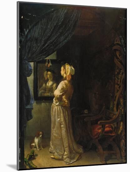 Lady in Front of Mirror-Frans Van Mieris-Mounted Giclee Print