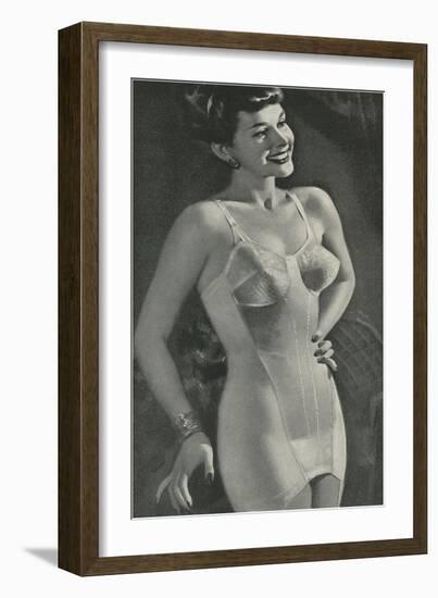 Lady in Full-Body Foundation Garment-null-Framed Art Print