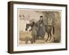 Lady in Her Riding Habit is Helped to Dismount by a Gentleman-Edmond Morin-Framed Art Print