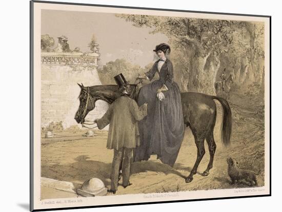 Lady in Her Riding Habit is Helped to Dismount by a Gentleman-Edmond Morin-Mounted Art Print