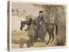 Lady in Her Riding Habit is Helped to Dismount by a Gentleman-Edmond Morin-Stretched Canvas