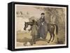 Lady in Her Riding Habit is Helped to Dismount by a Gentleman-Edmond Morin-Framed Stretched Canvas