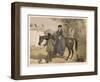 Lady in Her Riding Habit is Helped to Dismount by a Gentleman-Edmond Morin-Framed Art Print