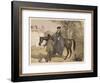 Lady in Her Riding Habit is Helped to Dismount by a Gentleman-Edmond Morin-Framed Art Print