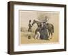 Lady in Her Riding Habit is Helped to Mount by a Gentleman While Her Groom Holds Her Horse's Head-Edmond Morin-Framed Art Print