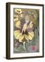 Lady in Pansy Dress-null-Framed Art Print