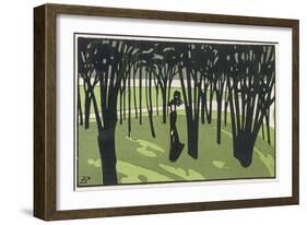 Lady in Park, Cocorico-Louis Popineau-Framed Art Print