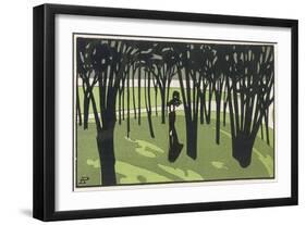 Lady in Park, Cocorico-Louis Popineau-Framed Art Print