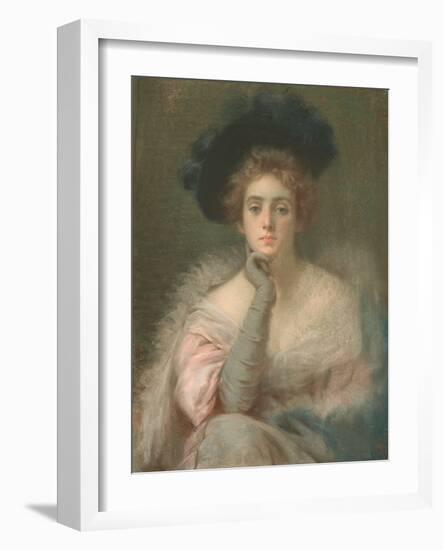 Lady in Pink, 1898 (Pastel on Paper)-Joseph W Gies-Framed Giclee Print