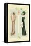 Lady in Pink, Lady in Green-null-Framed Stretched Canvas