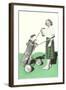 Lady in Plaid Skirt with Golf Bag-null-Framed Art Print