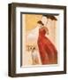 Lady in Red with Dog-Joadoor-Framed Art Print