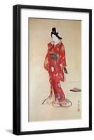 Lady In Red-Kyosai-Framed Art Print