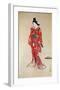 Lady In Red-Kyosai-Framed Art Print