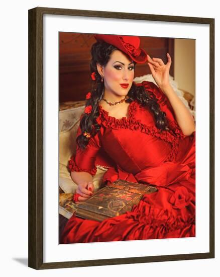 Lady in Red-Winter Wolf Studios-Framed Photographic Print