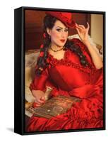 Lady in Red-Winter Wolf Studios-Framed Stretched Canvas