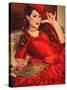 Lady in Red-Winter Wolf Studios-Stretched Canvas