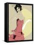 Lady in Red-Ashley David-Framed Stretched Canvas