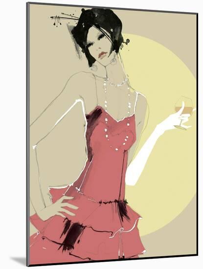 Lady in Red-Ashley David-Mounted Premium Giclee Print