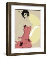 Lady in Red-Ashley David-Framed Giclee Print