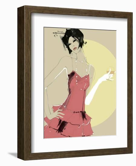 Lady in Red-Ashley David-Framed Giclee Print