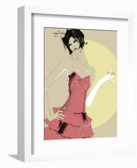 Lady in Red-Ashley David-Framed Giclee Print