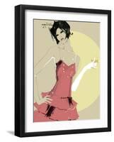 Lady in Red-Ashley David-Framed Giclee Print