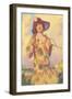 Lady in Spotted Flapper Dress-null-Framed Art Print