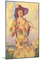 Lady in Spotted Flapper Dress-null-Mounted Art Print