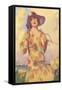 Lady in Spotted Flapper Dress-null-Framed Stretched Canvas