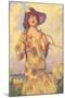 Lady in Spotted Flapper Dress-null-Mounted Art Print