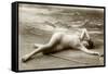 Lady in swimsuit-French School-Framed Stretched Canvas