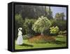 Lady in the Garden, 1867-Claude Monet-Framed Stretched Canvas