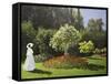 Lady in the Garden, 1867-Claude Monet-Framed Stretched Canvas