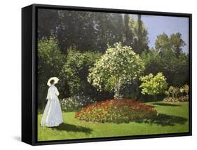 Lady in the Garden, 1867-Claude Monet-Framed Stretched Canvas