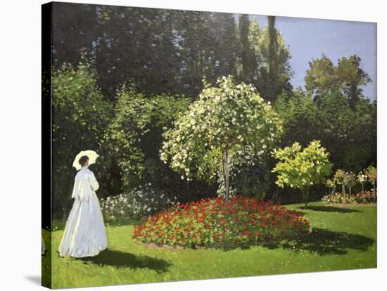 Lady in the Garden, 1867-Claude Monet-Stretched Canvas