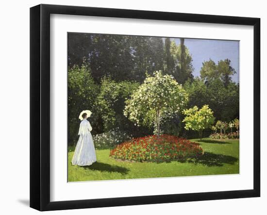 Lady in the Garden, 1867-Claude Monet-Framed Giclee Print