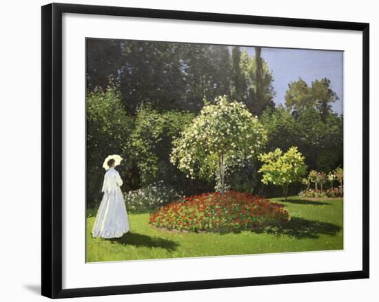 Lady in the Garden, 1867-Claude Monet-Framed Giclee Print