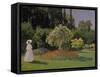 Lady in the Garden, 1867-Claude Monet-Framed Stretched Canvas