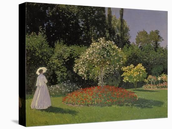 Lady in the Garden, 1867-Claude Monet-Stretched Canvas