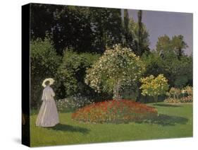 Lady in the Garden, 1867-Claude Monet-Stretched Canvas