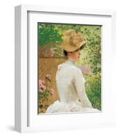 Lady in the Garden-Paul Peel-Framed Premium Giclee Print