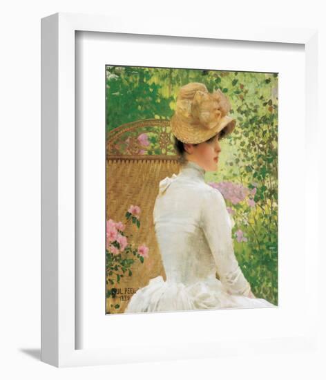 Lady in the Garden-Paul Peel-Framed Premium Giclee Print