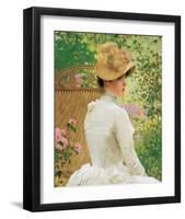 Lady in the Garden-Paul Peel-Framed Premium Giclee Print