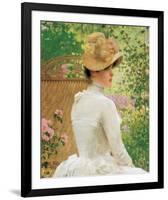 Lady in the Garden-Paul Peel-Framed Premium Giclee Print