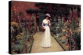 Lady in the Garden-Edmund Blair Leighton-Stretched Canvas