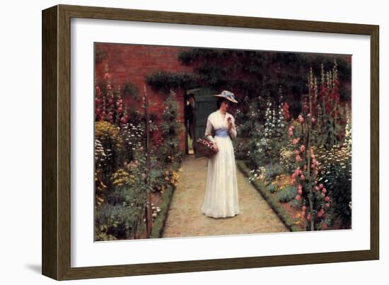 Lady in the Garden-Edmund Blair Leighton-Framed Art Print